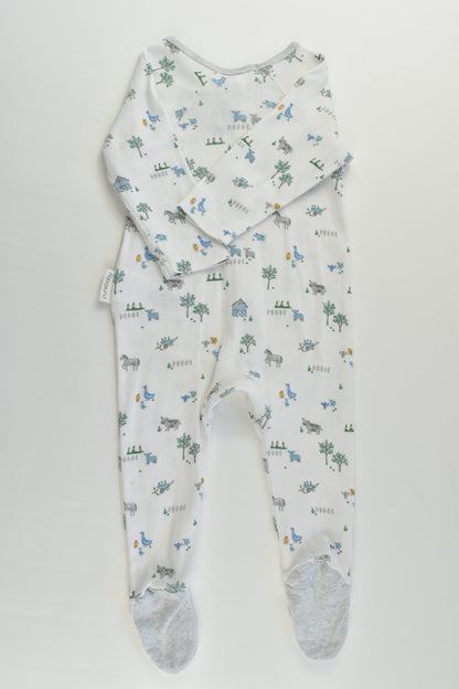 Purebaby Size 00 (3-6 months) Farm Footed Romper
