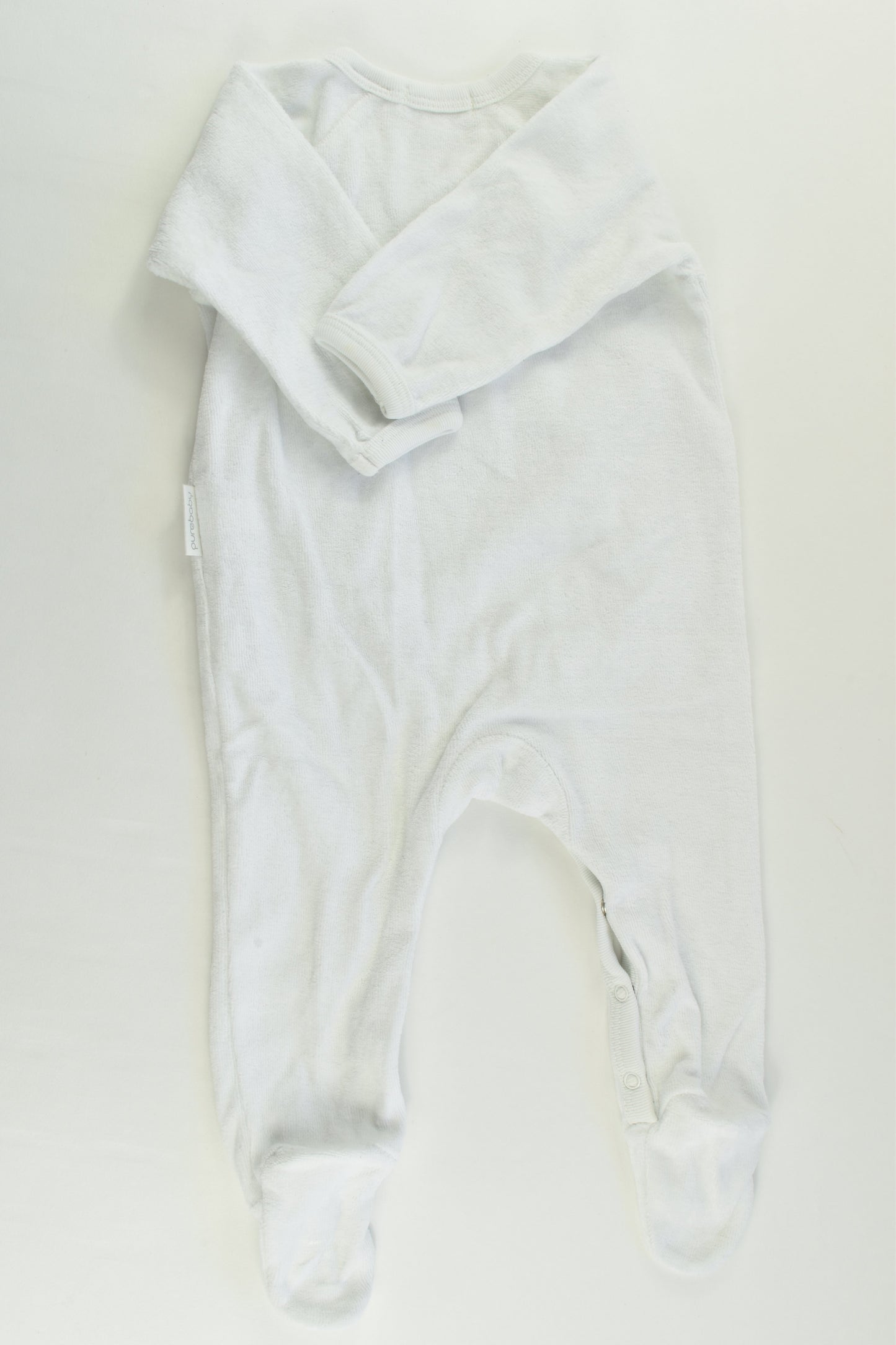 Purebaby Size 00 (3-6 months) Footed Elephant Velour Romper