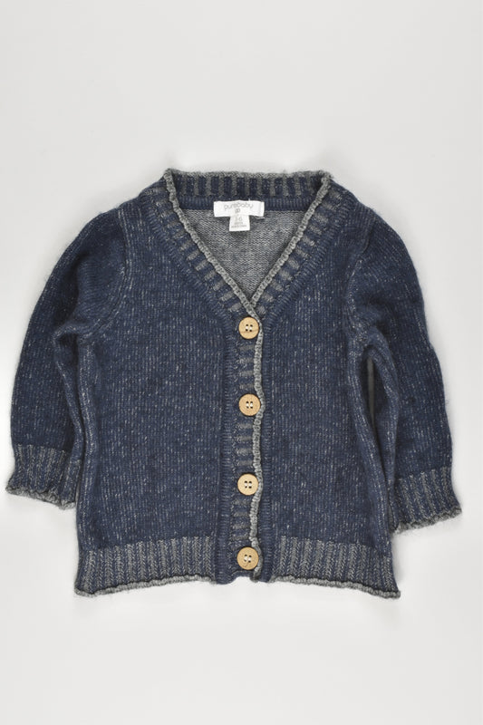 Purebaby Size 00 (3-6 months) Knitted cardigan