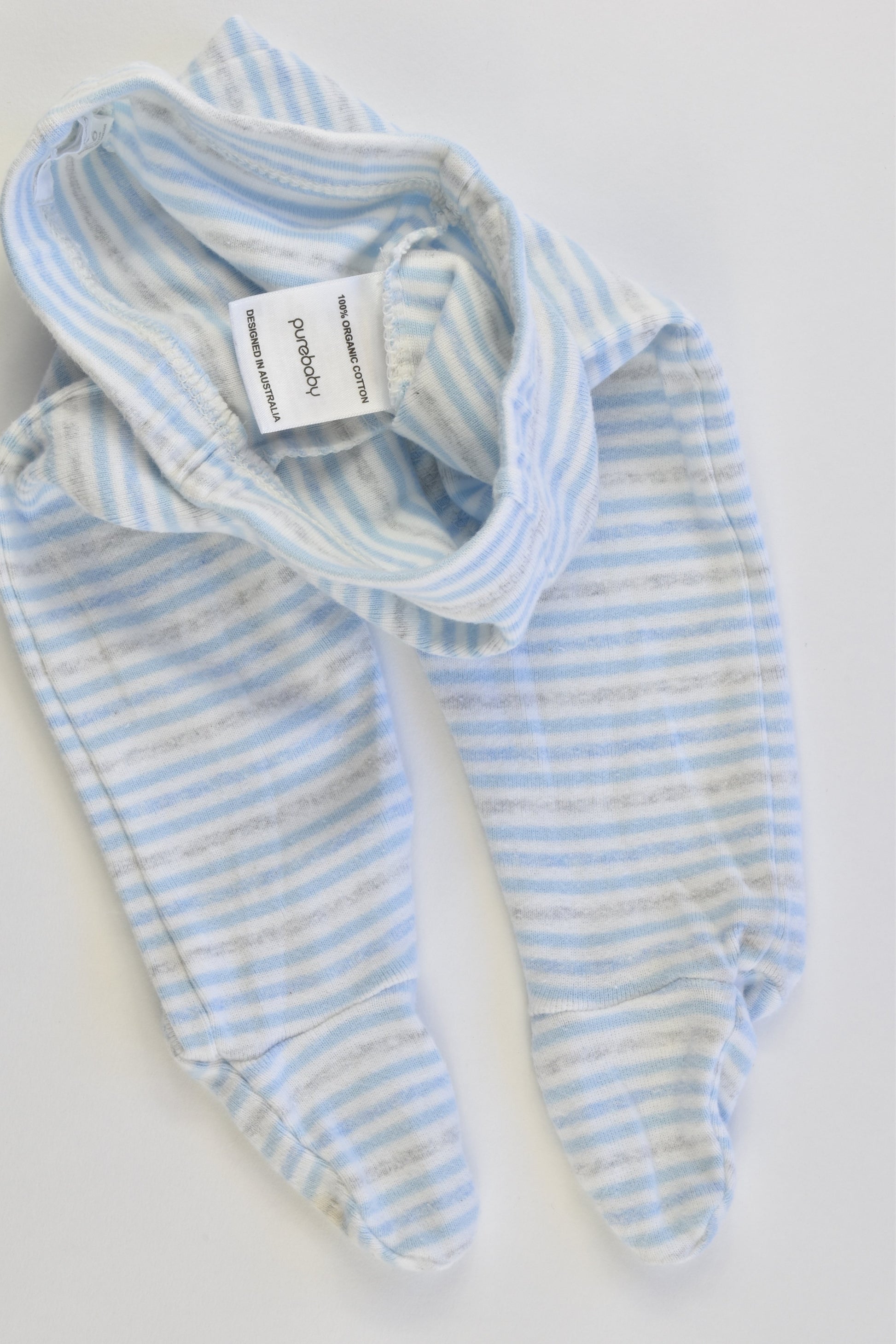 Purebaby Size 00 (3-6 months) Striped Footed Pants