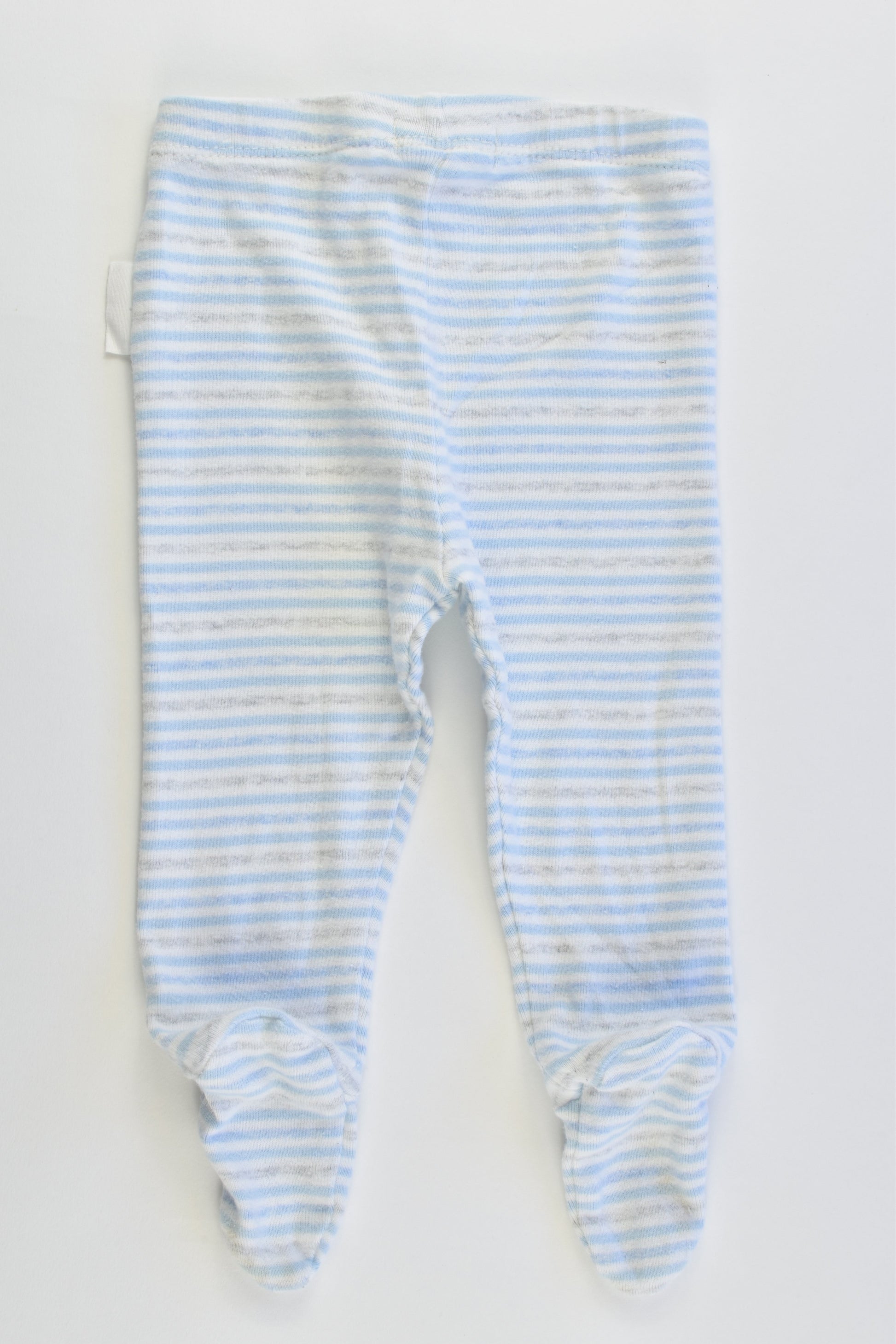 Purebaby Size 00 (3-6 months) Striped Footed Pants