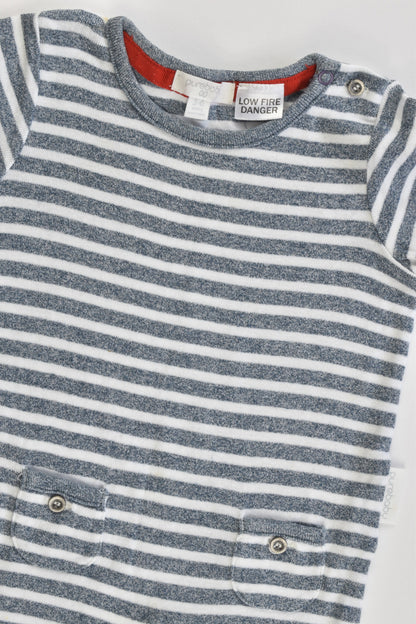 Purebaby Size 00 (3-6 months) Striped Short Romper