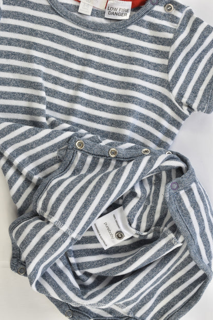 Purebaby Size 00 (3-6 months) Striped Short Romper