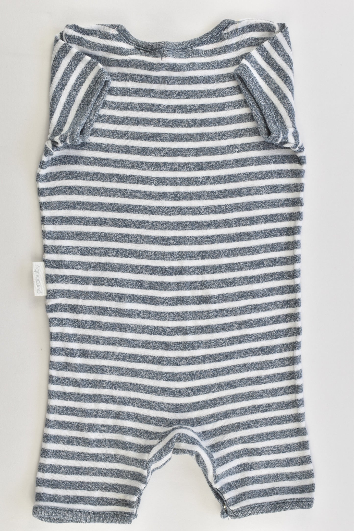 Purebaby Size 00 (3-6 months) Striped Short Romper