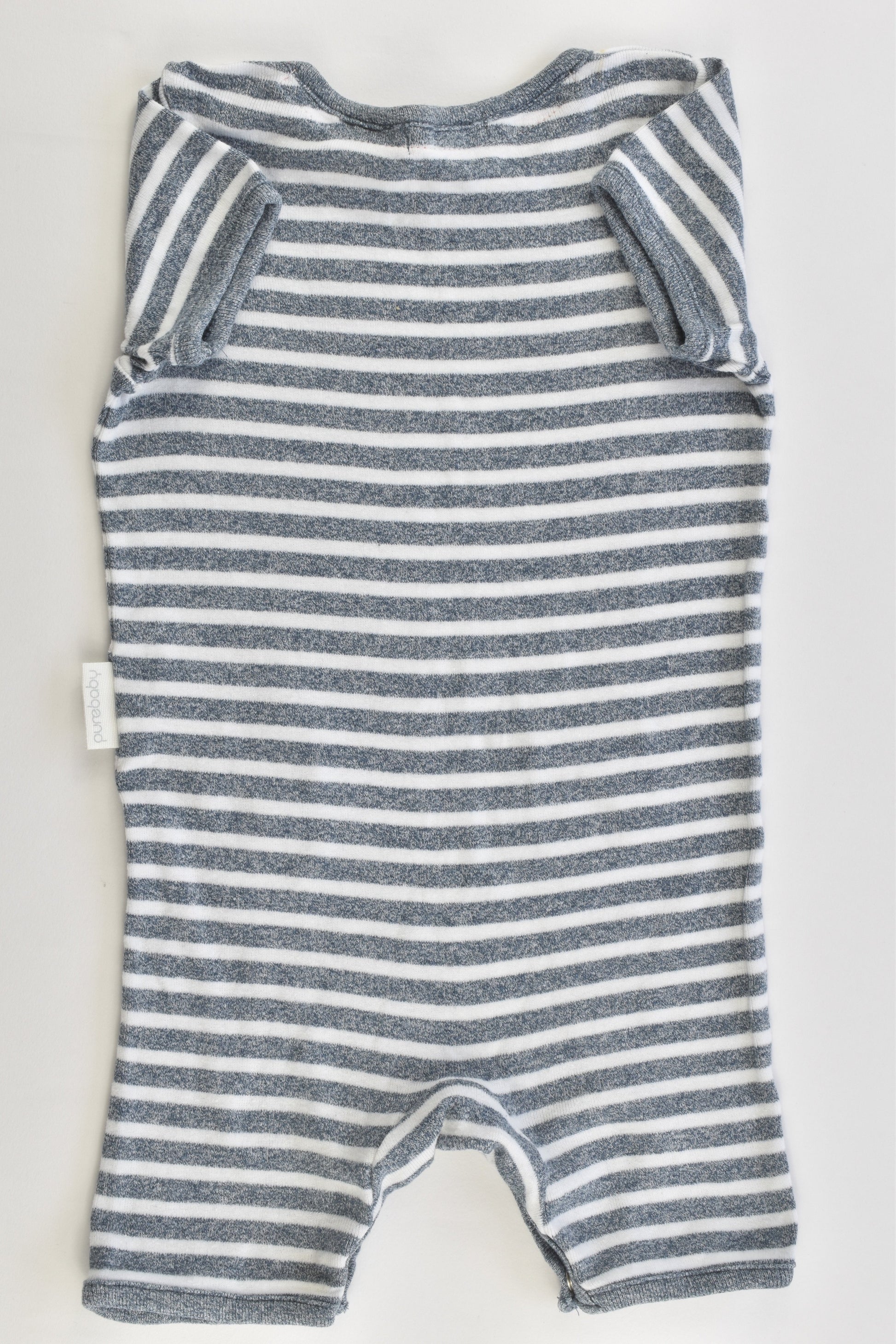 Purebaby Size 00 (3-6 months) Striped Short Romper
