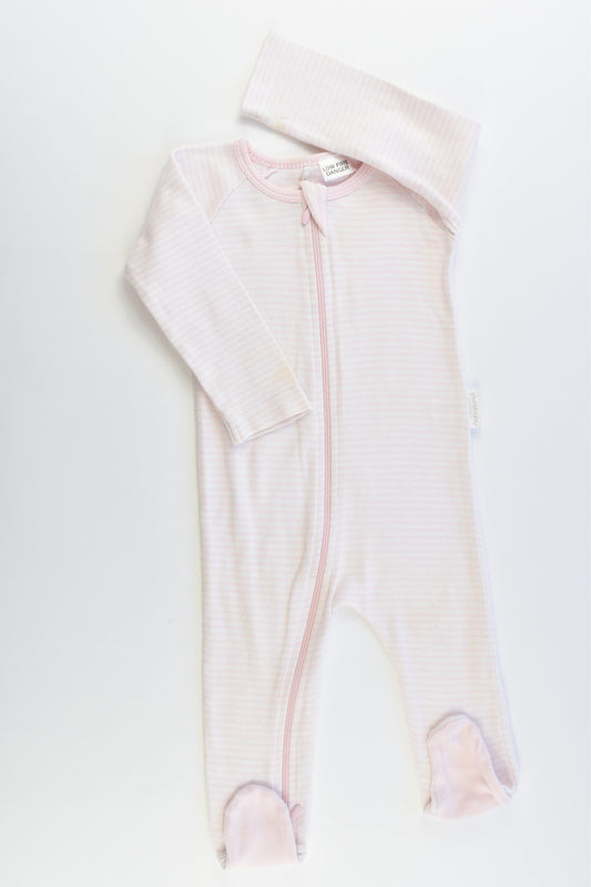 Purebaby Size 00 Striped Footed Romper