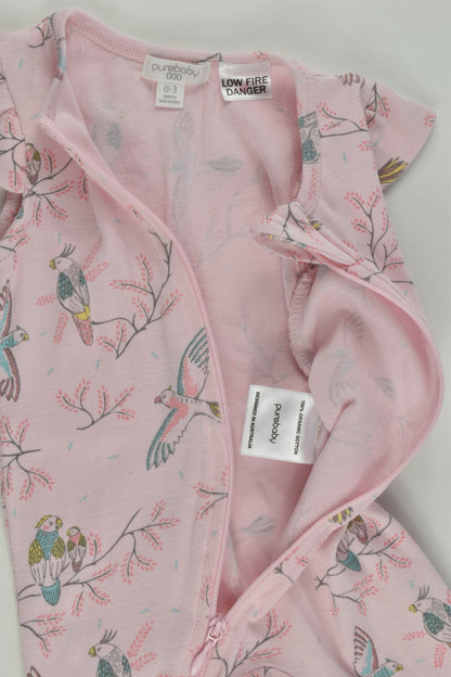 Purebaby Size 000 (0-3 months) Bird Short Romper
