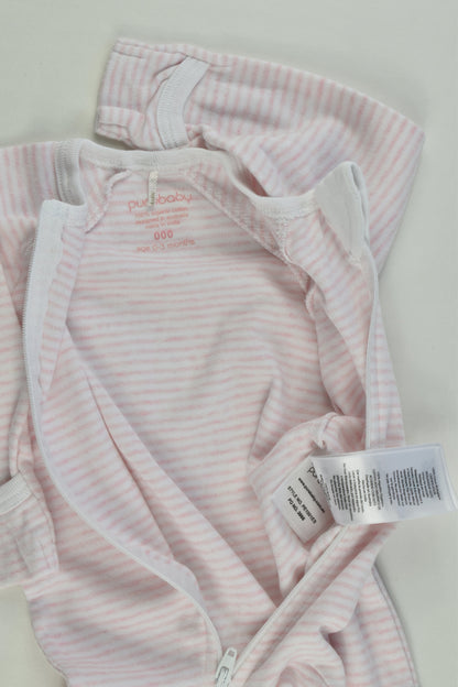 Purebaby Size 000 (0-3 months) Footed Zip Romper