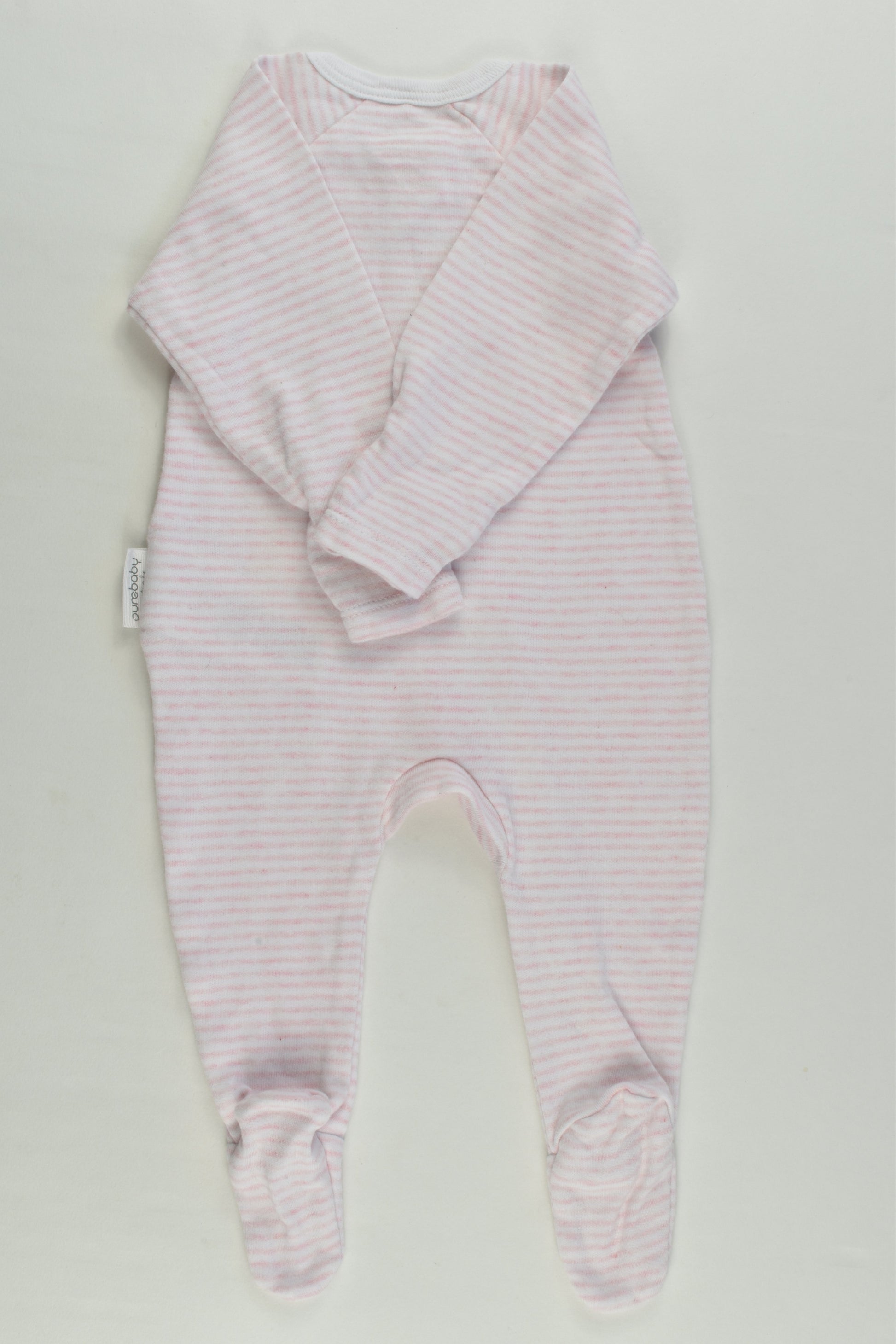Purebaby Size 000 (0-3 months) Footed Zip Romper