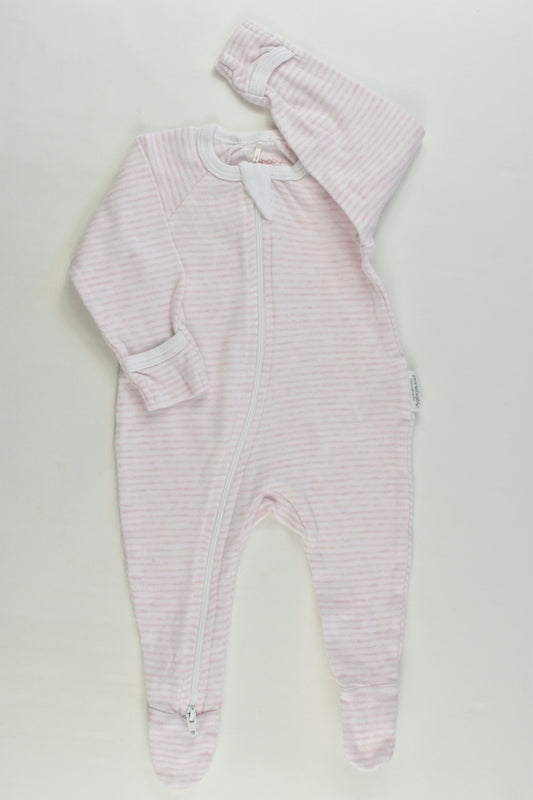 Purebaby Size 000 (0-3 months) Footed Zip Romper