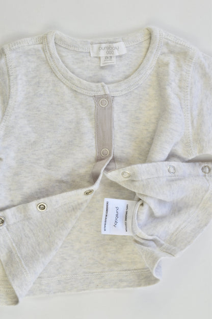 Purebaby Size 000 (0-3 months) Organic Cotton Cardigan