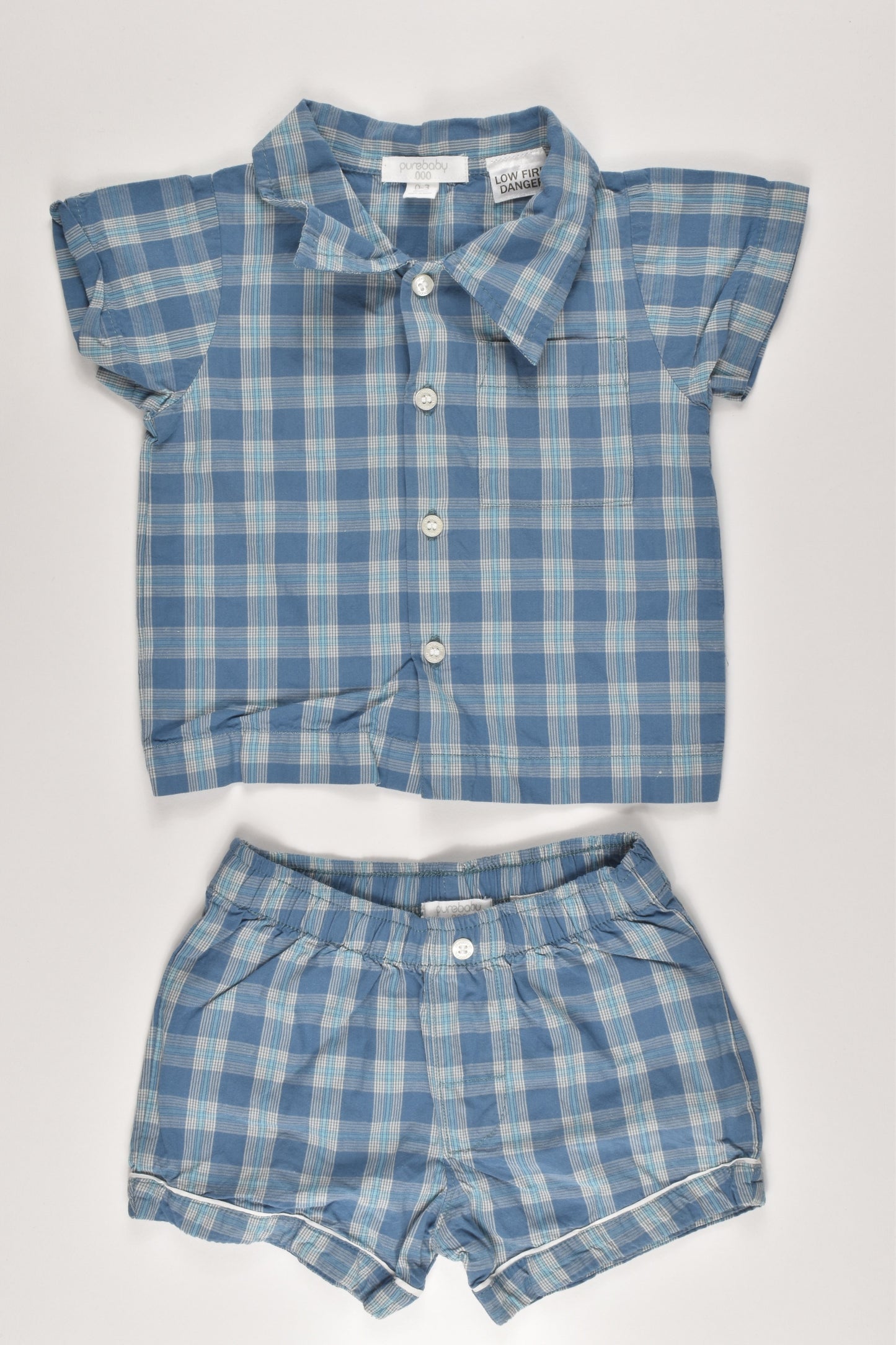 Purebaby Size 000 (0-3 months) Shirt and Shorts