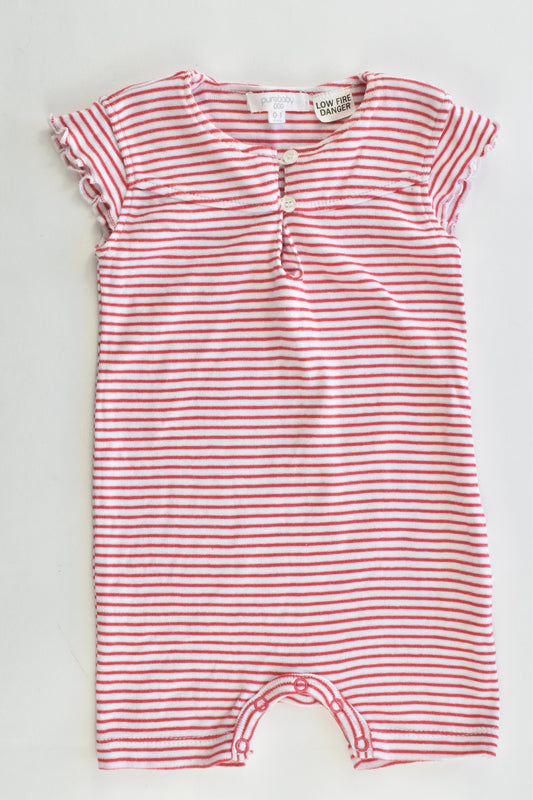 Purebaby Size 000 (0-3 months) Striped Romper