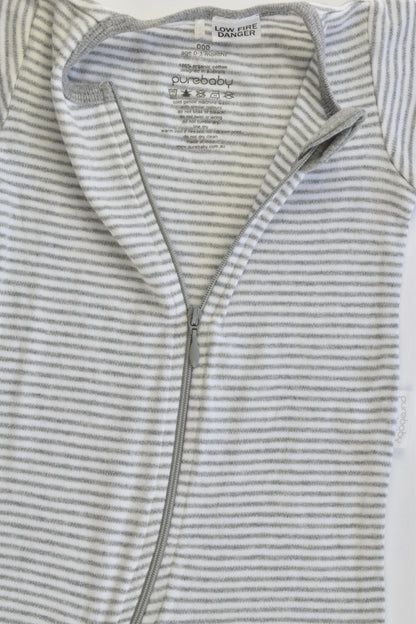 Purebaby Size 000 (0-3 months) Striped Short Romper
