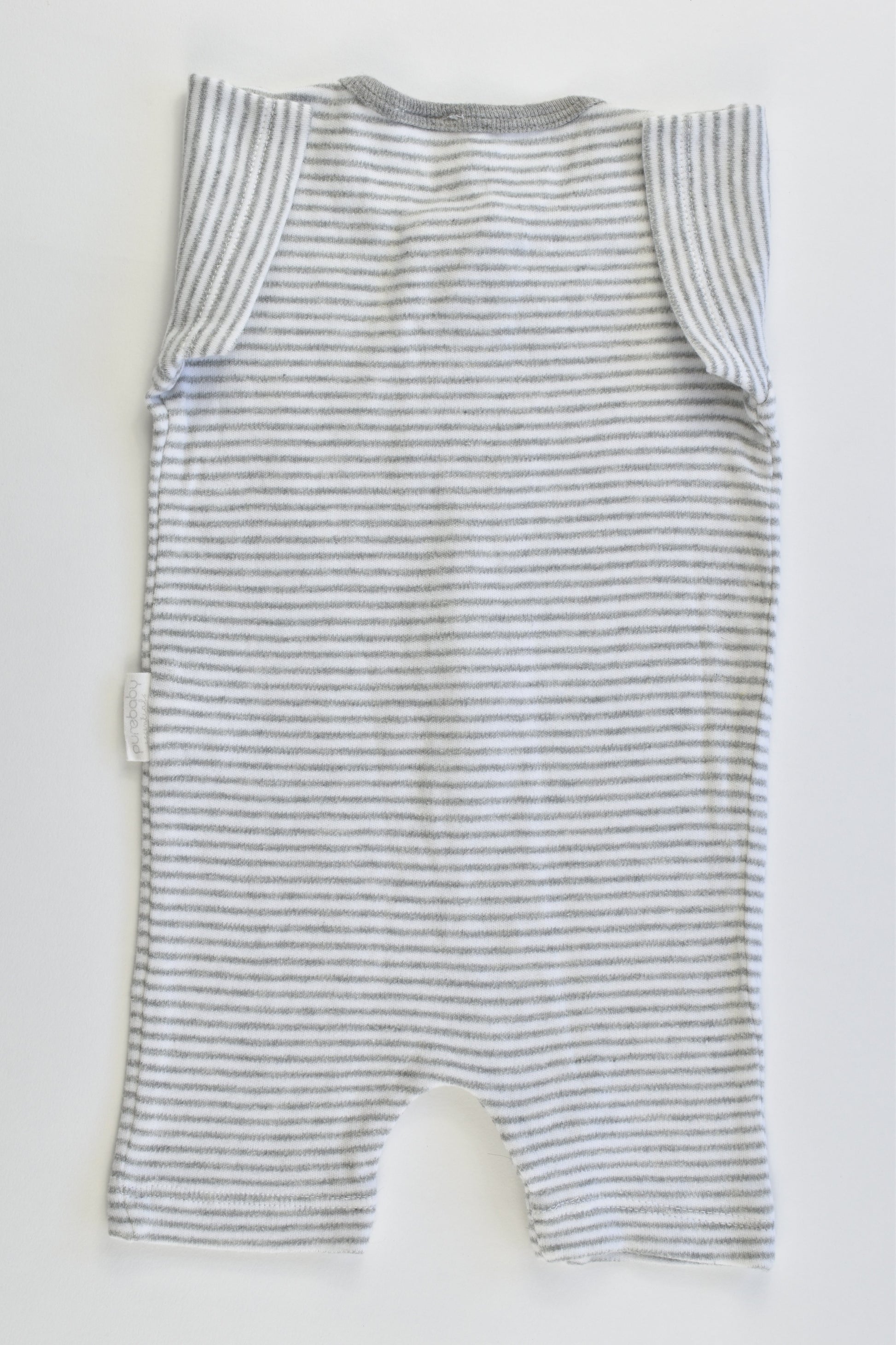 Purebaby Size 000 (0-3 months) Striped Short Romper