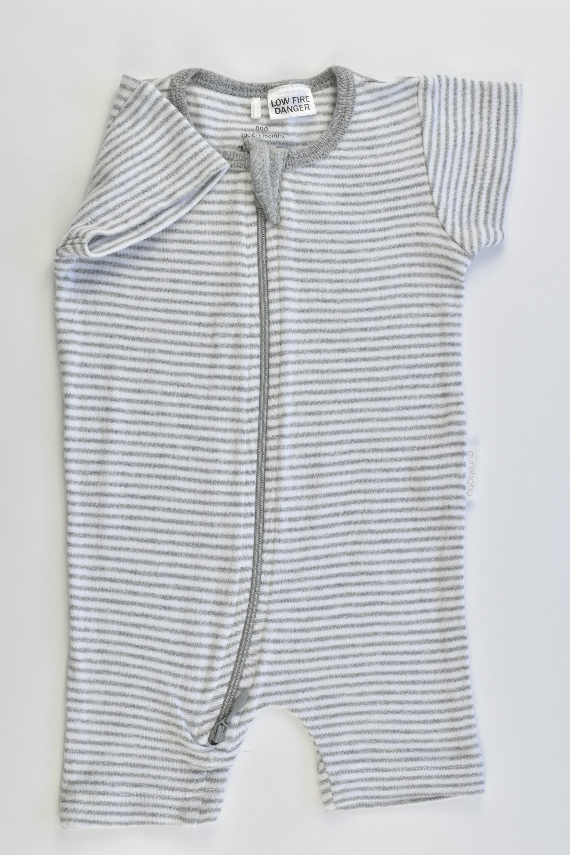Purebaby Size 000 (0-3 months) Striped Short Romper