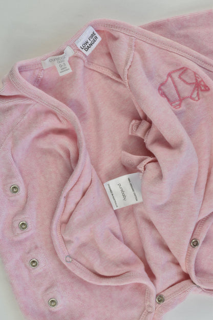 Purebaby Size 000 (0-3 months) Velour Elephant Footed Romper