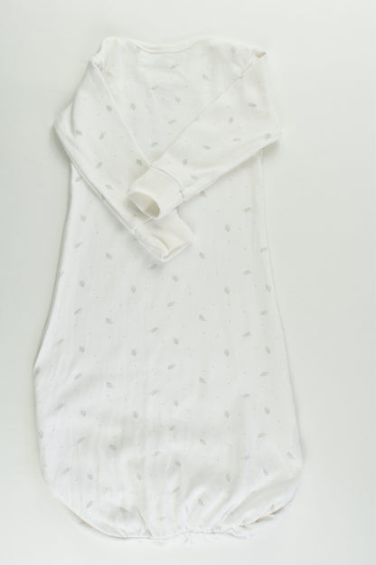 Purebaby Size 000 Feathers Sleepingsuit