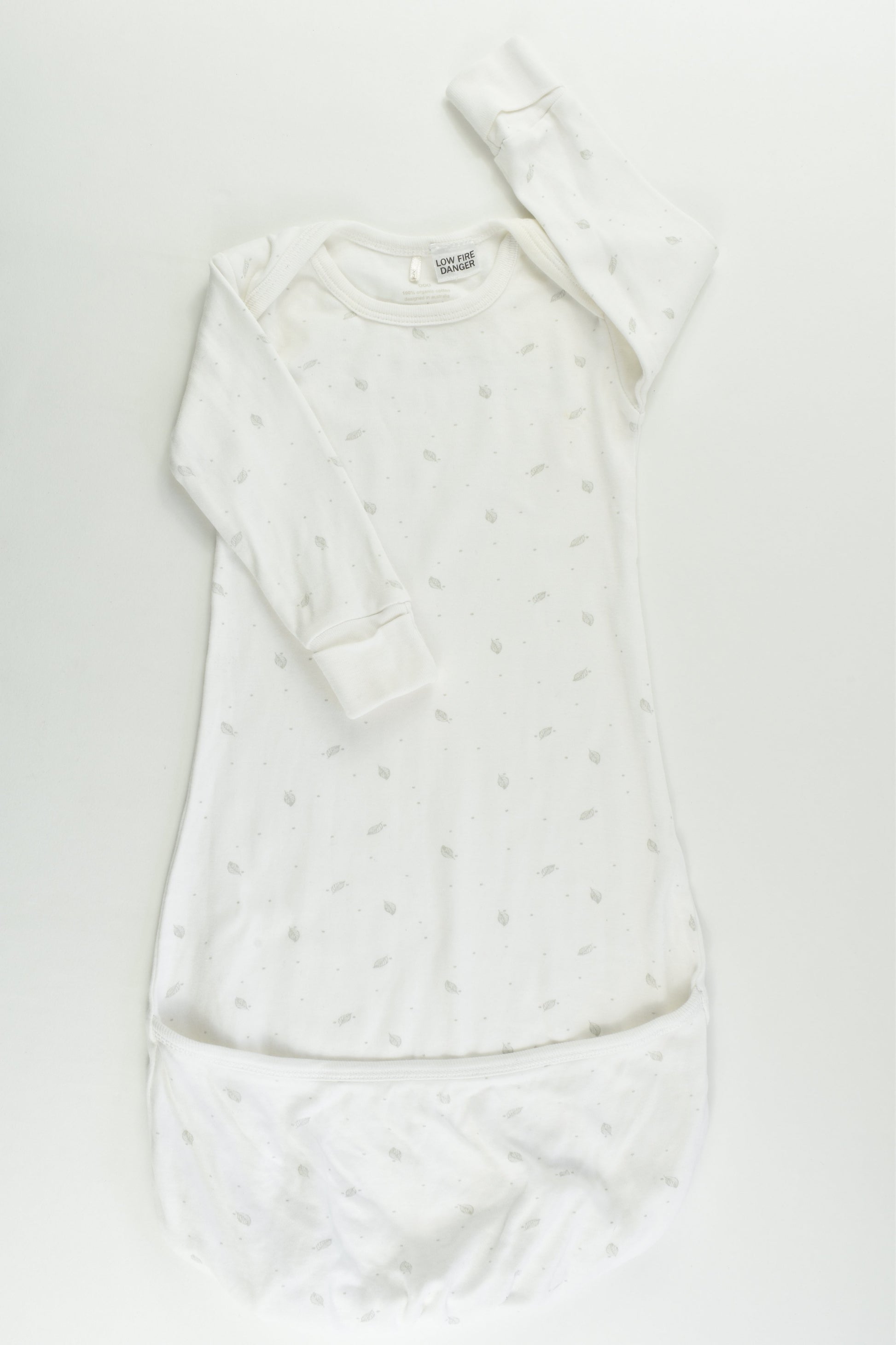 Purebaby Size 000 Feathers Sleepingsuit