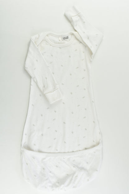 Purebaby Size 000 Feathers Sleepingsuit