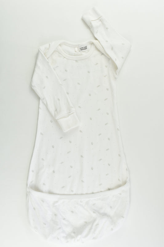 Purebaby Size 000 Feathers Sleepingsuit