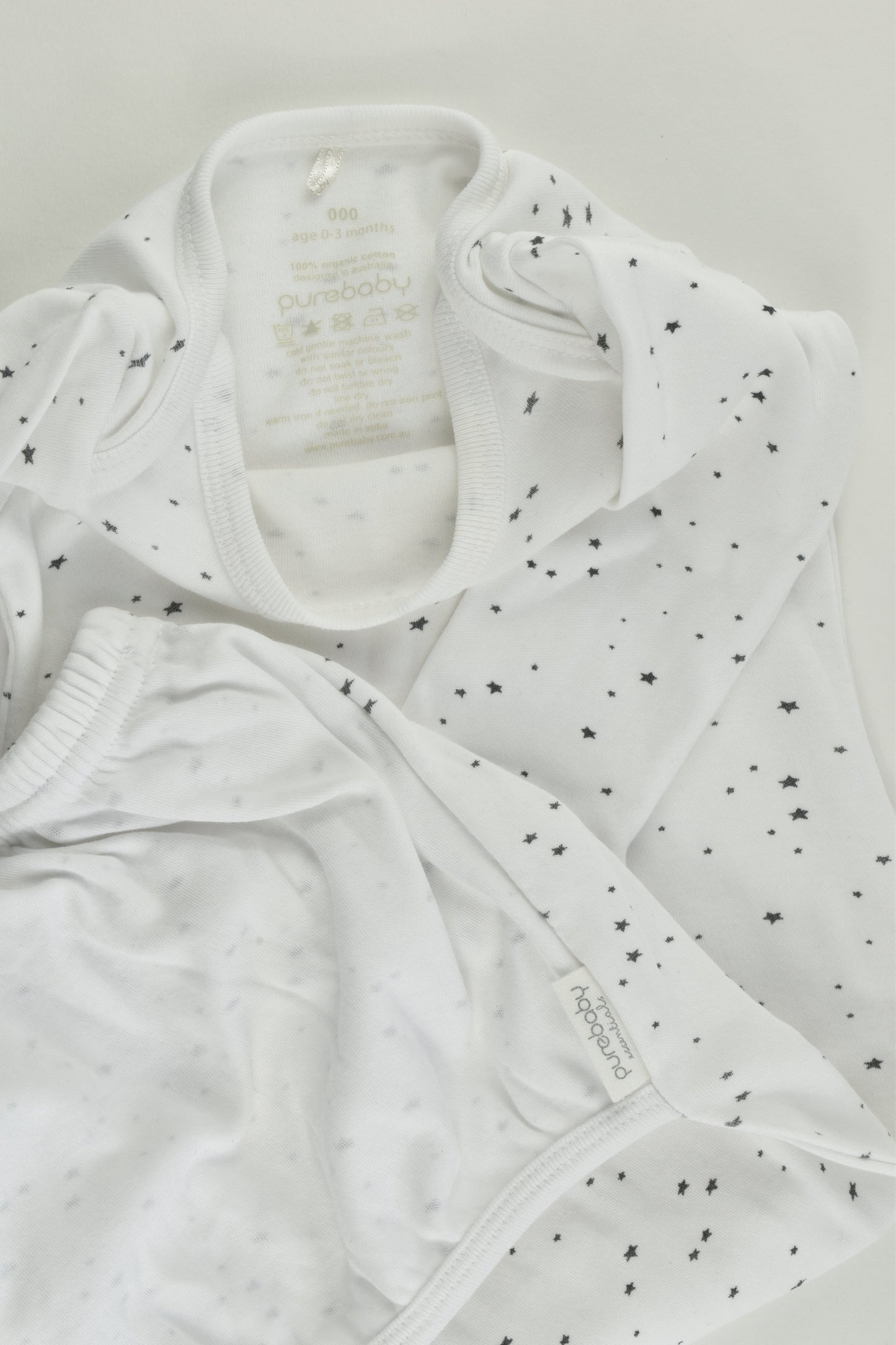 Purebaby Size 000 Stars Sleepingsuit