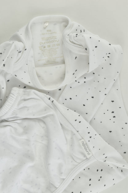 Purebaby Size 000 Stars Sleepingsuit