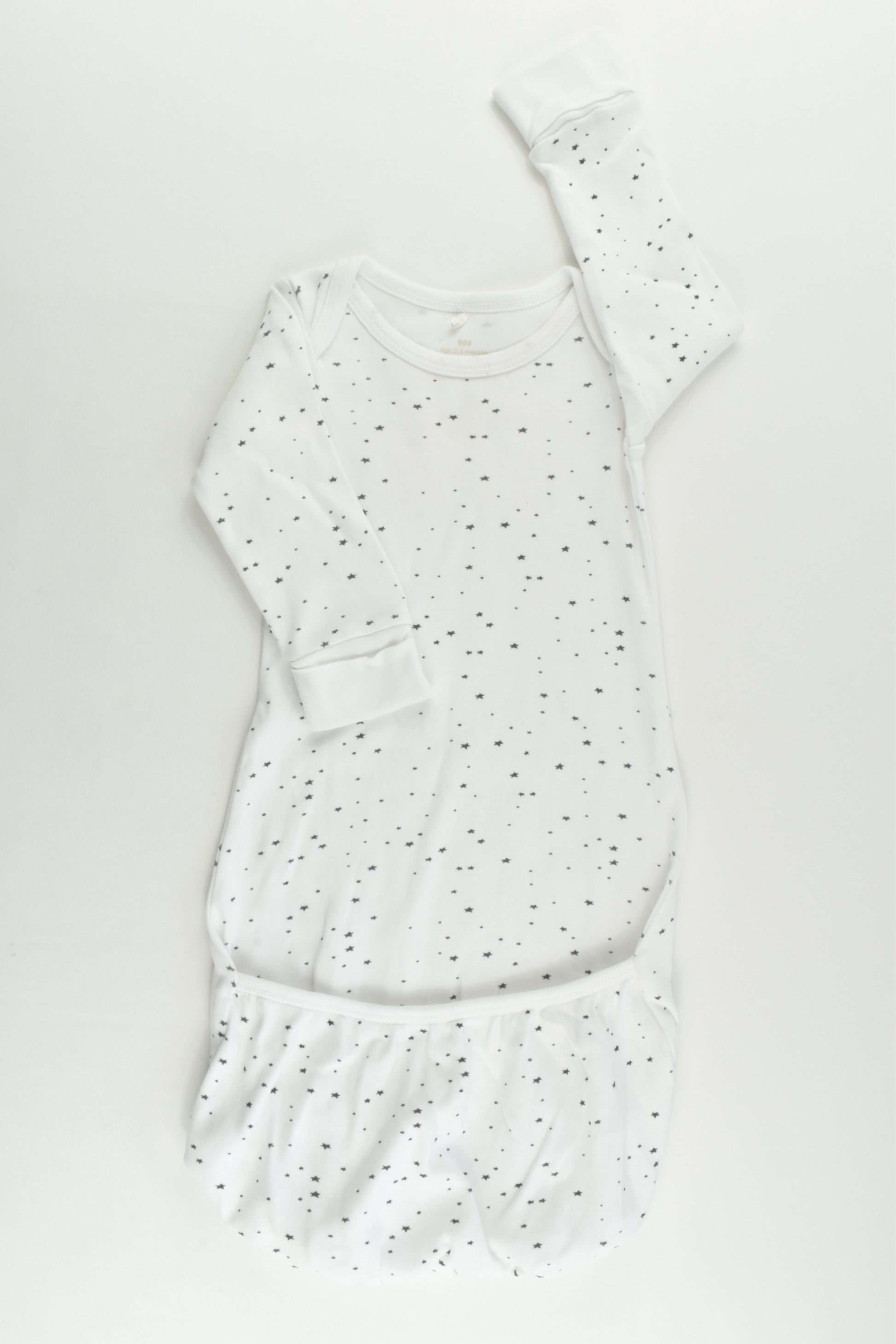 Purebaby Size 000 Stars Sleepingsuit