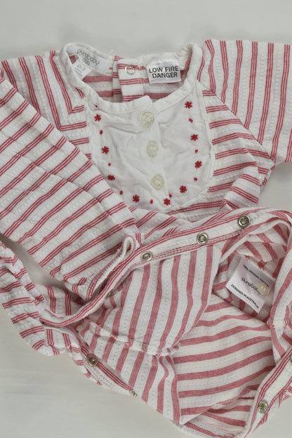 Purebaby Size 000 Striped Footed Romper