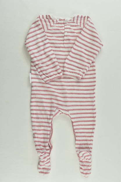 Purebaby Size 000 Striped Footed Romper