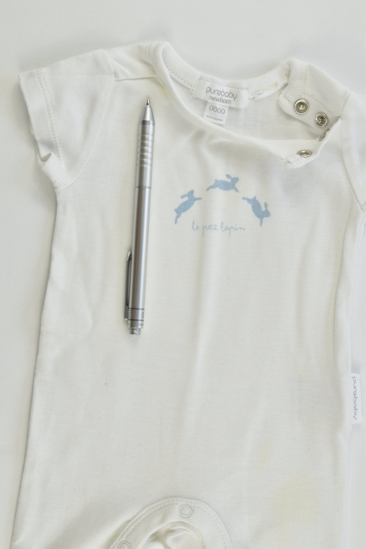 Purebaby Size 0000 'Le Petit Lapin' Short Romper