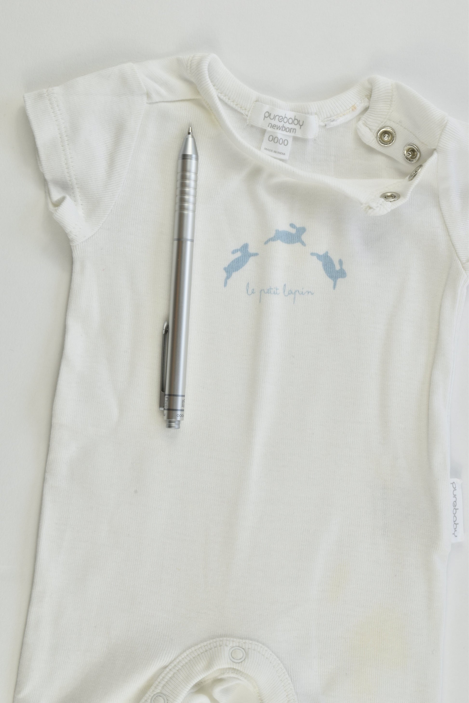 Purebaby Size 0000 'Le Petit Lapin' Short Romper