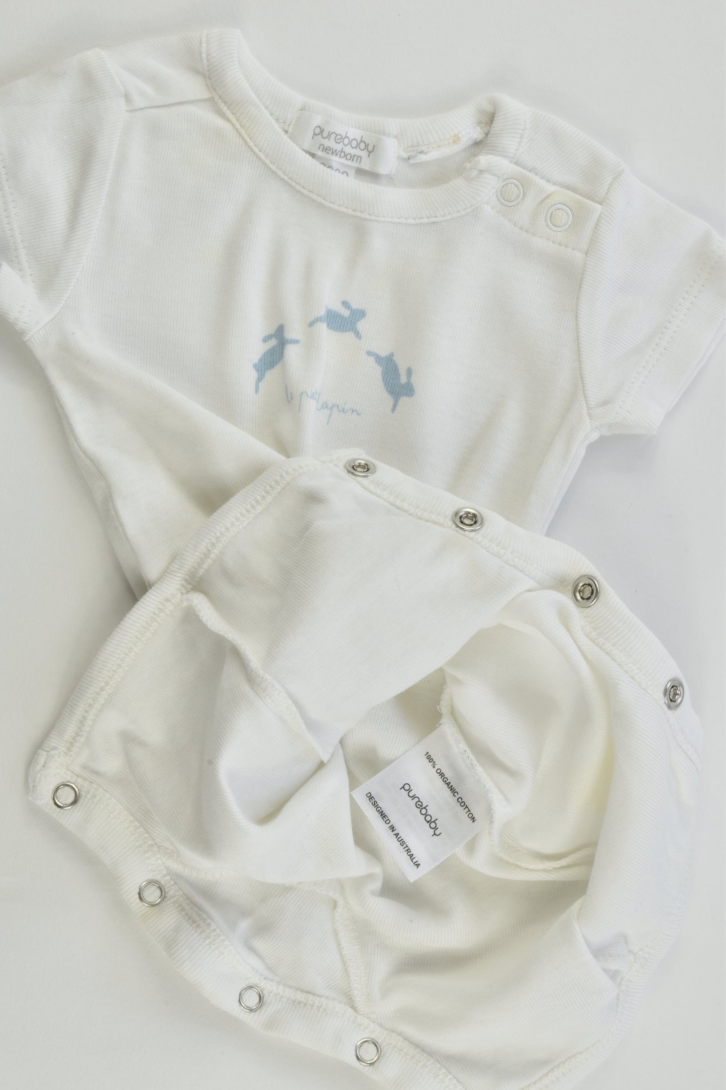 Purebaby Size 0000 'Le Petit Lapin' Short Romper