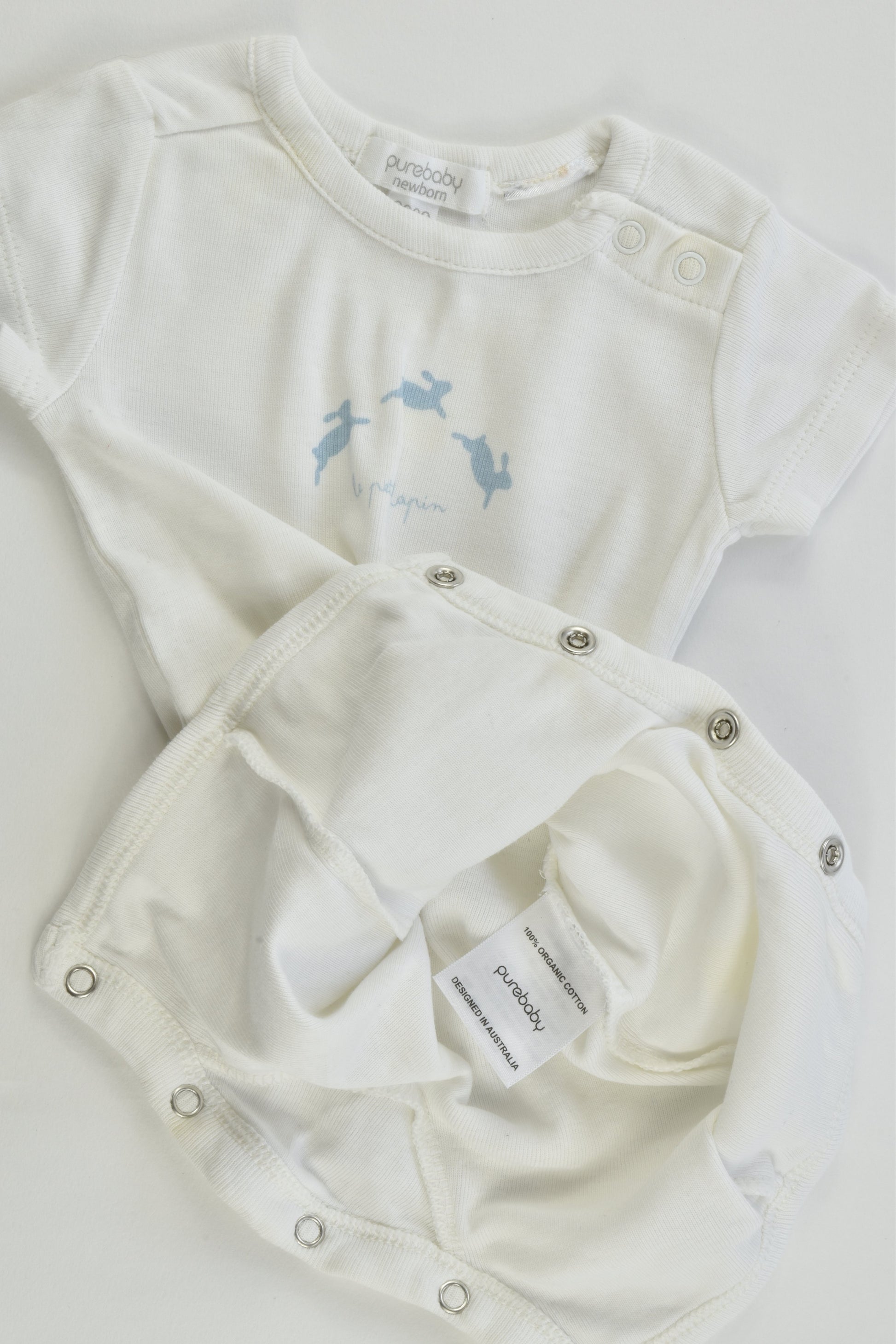 Purebaby Size 0000 'Le Petit Lapin' Short Romper
