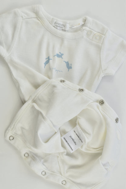Purebaby Size 0000 'Le Petit Lapin' Short Romper