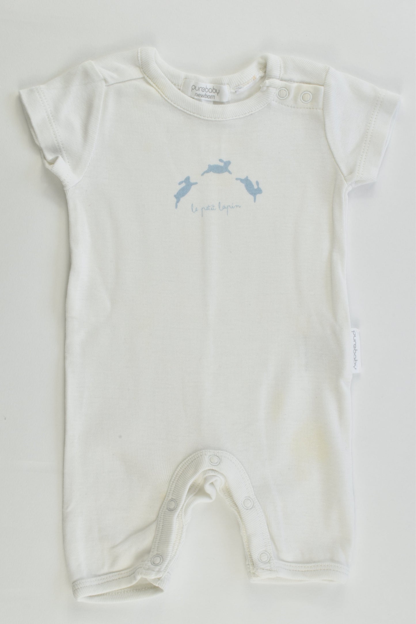 Purebaby Size 0000 'Le Petit Lapin' Short Romper