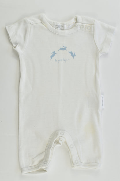 Purebaby Size 0000 'Le Petit Lapin' Short Romper