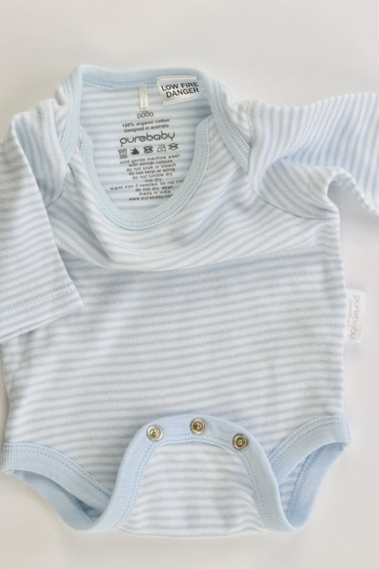 Purebaby Size 0000 Striped Bodysuit