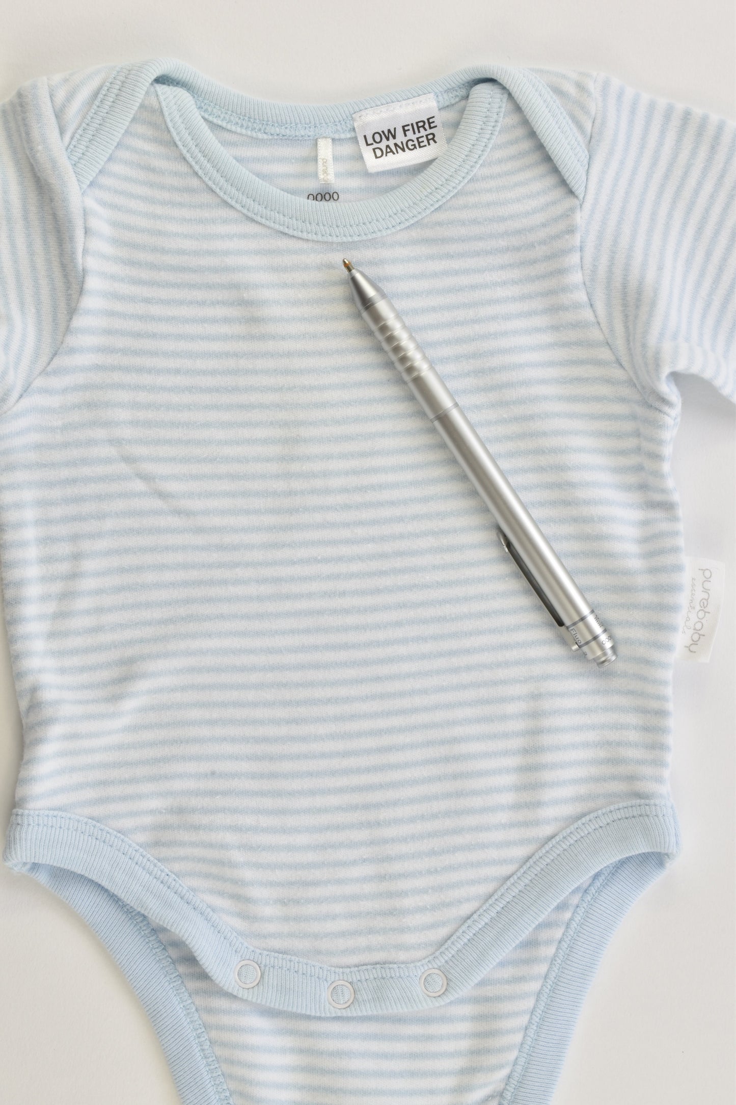 Purebaby Size 0000 Striped Bodysuit