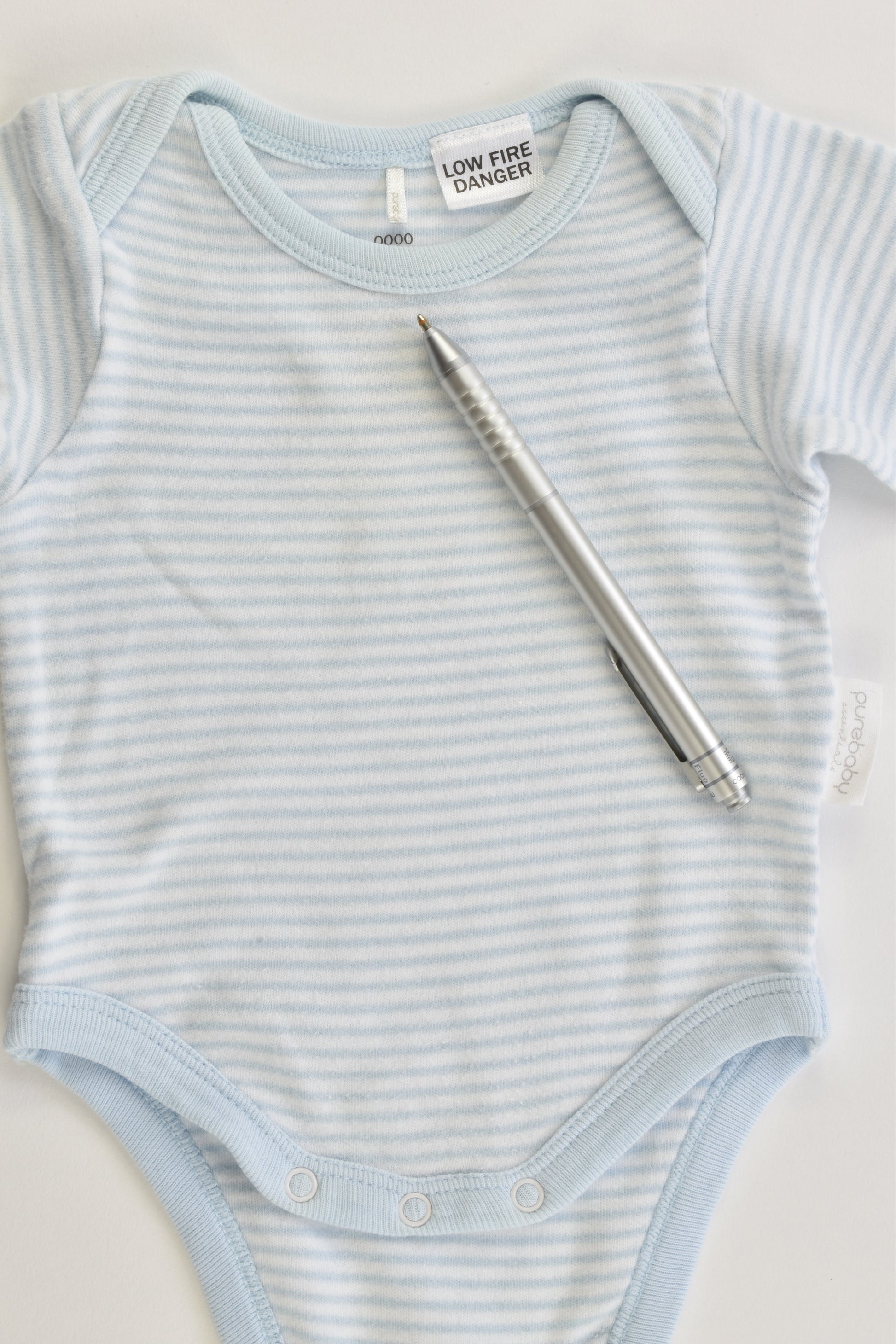 Purebaby Size 0000 Striped Bodysuit