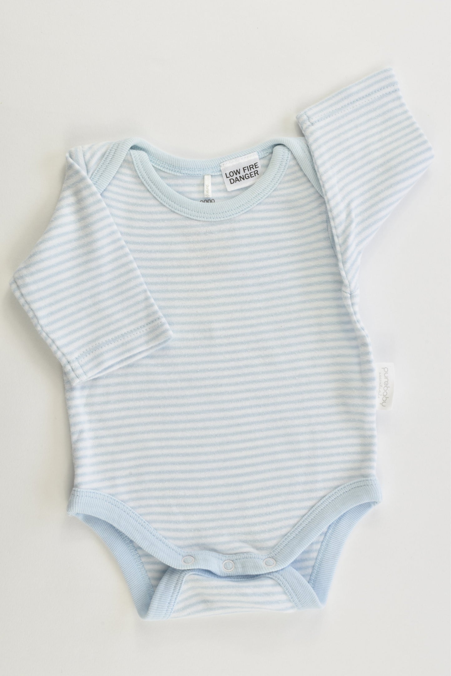 Purebaby Size 0000 Striped Bodysuit