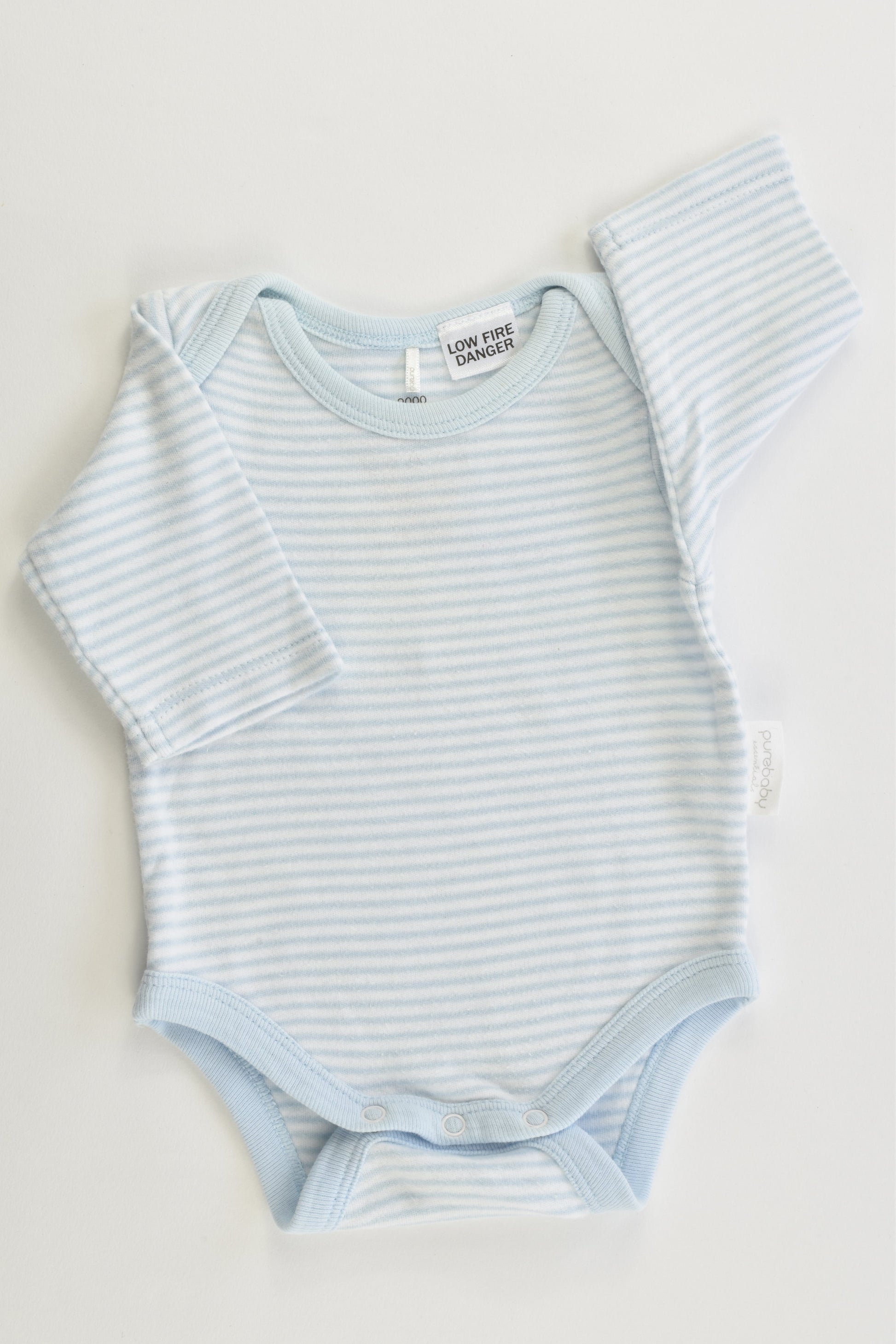 Purebaby Size 0000 Striped Bodysuit
