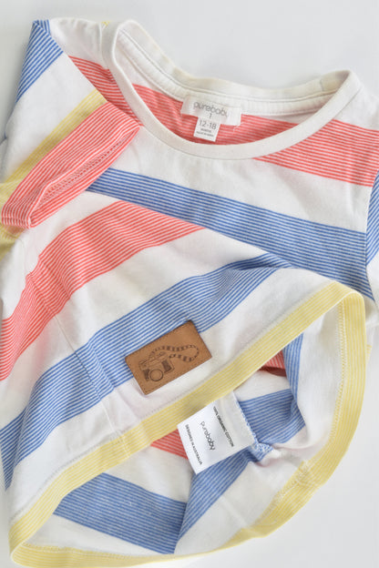 Purebaby Size 1 (12-18 months) Striped T-shirt