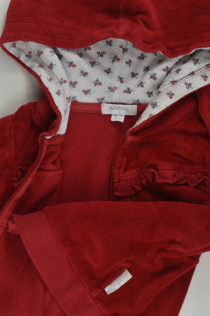 Purebaby Size 1 (12-18 months) Velour Zip Jumper