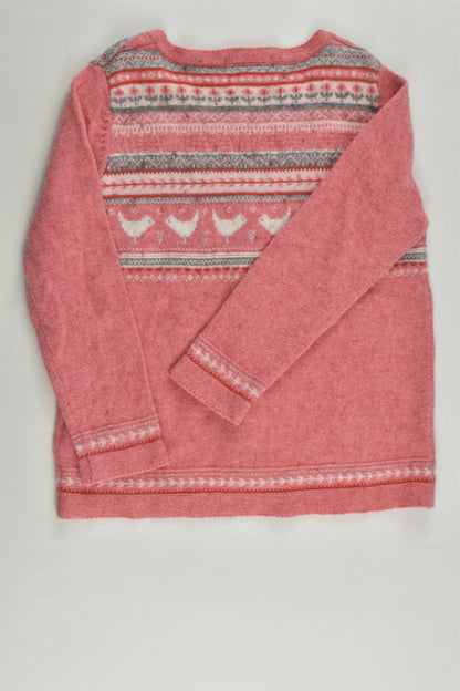 Purebaby Size 2 (18-24 months) Birds Cotton/Wool Cardigan