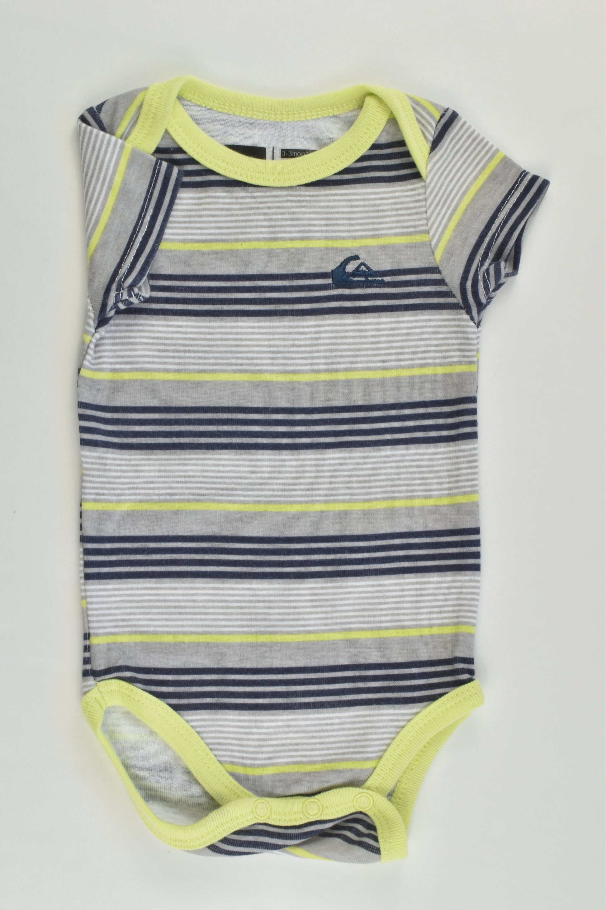 Quiksilver Size 000 (0-3 months) Striped Bodysuit