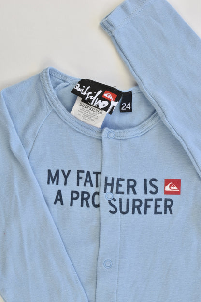 Quiksilver Size 24 months "My Father is a Pro Surfer" Bodysuit