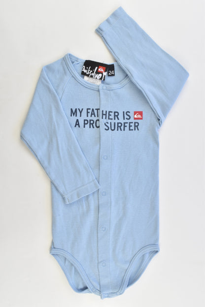 Quiksilver Size 24 months "My Father is a Pro Surfer" Bodysuit
