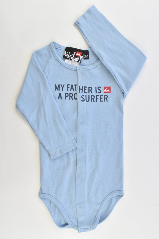 Quiksilver Size 24 months "My Father is a Pro Surfer" Bodysuit