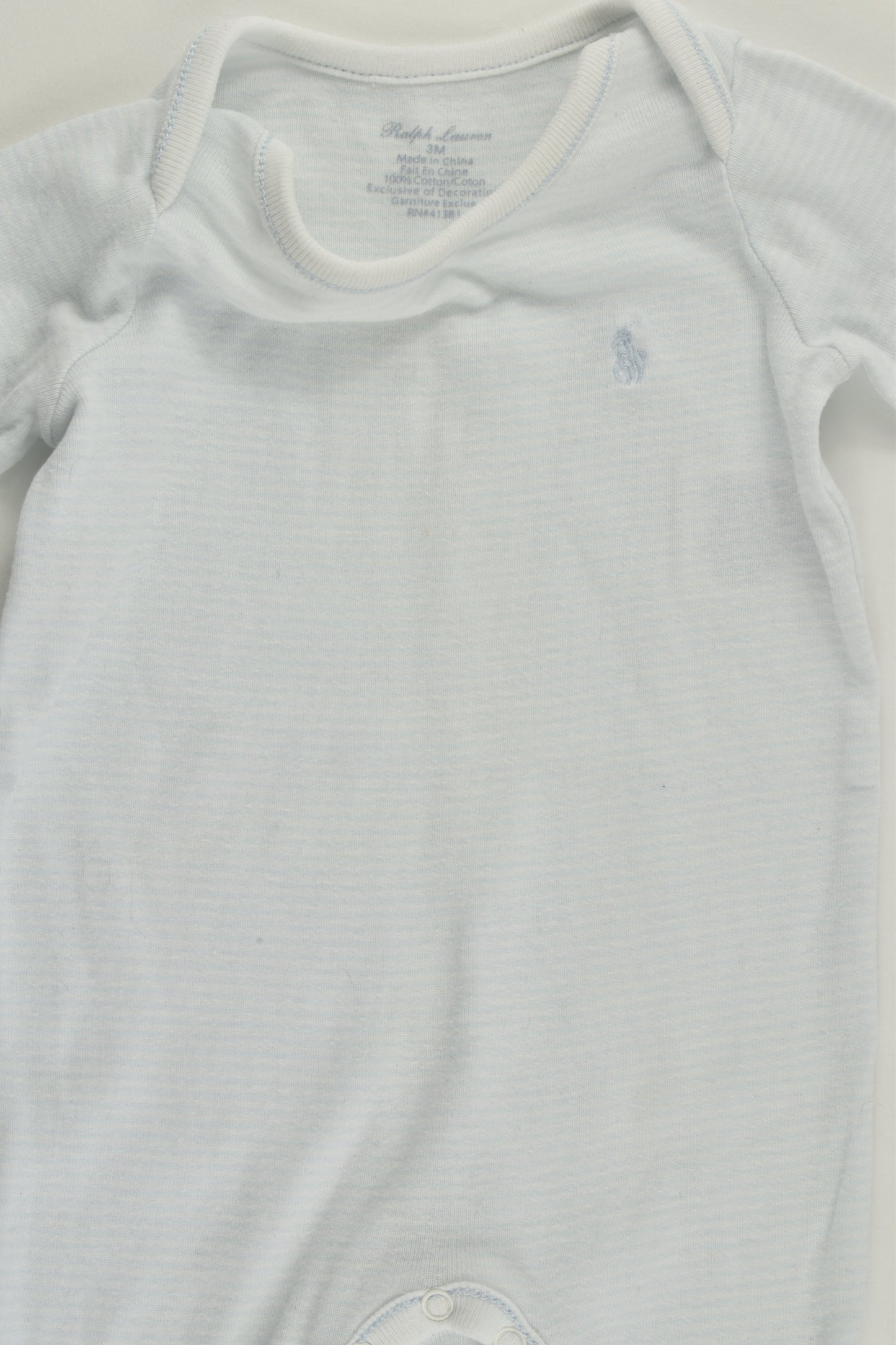 Ralph Lauren Size 000 (3 months) Striped Footed Romper